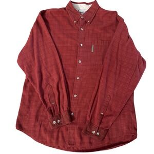 Columbia Sportswear Company Men's Red Plaid Long Sleeve Button Down Shirt Size L